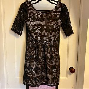 Geometric Little Black Dress